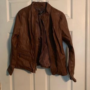 Brown faux leather jacket